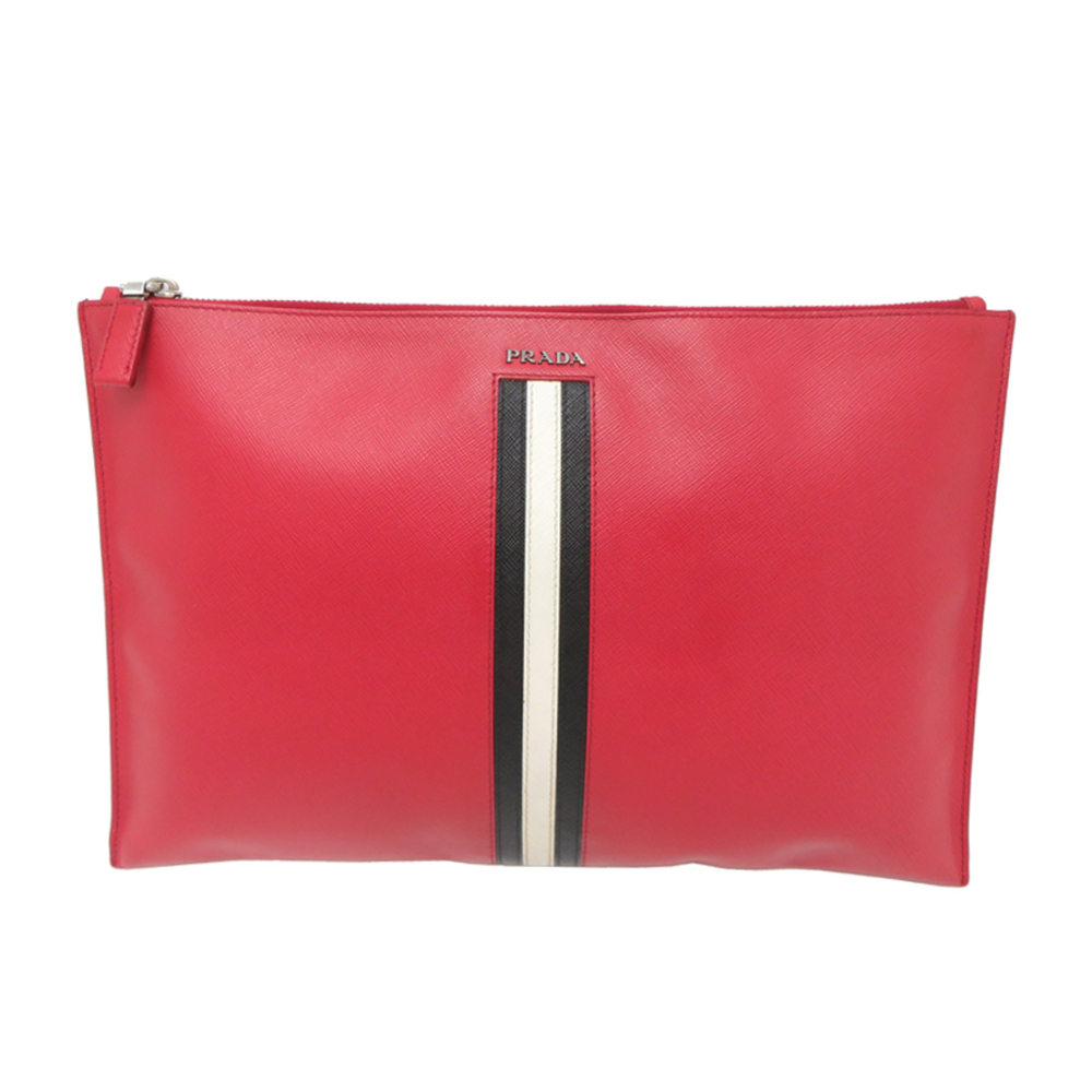 Prada Women's/Men's Second Bag 2NG003 Saffiano Leather Red
